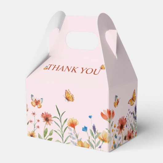 Boho Waterverf Wildbloemen Baby shower Bedankdoosjes (Achterkant)