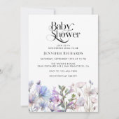 Boho Waterverf Wildbloemen Baby shower Kaart (Voorkant)