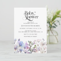 Boho Waterverf Wildbloemen Baby shower