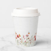 Boho Waterverf Wildbloemen Baby shower Papieren Bekers (Achterkant)