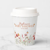 Boho Waterverf Wildbloemen Baby shower Papieren Bekers (Voorkant)