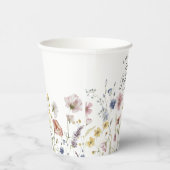 Boho Waterverf Wildbloemen Bloemen 40e Verjaardag Papieren Bekers (Rechts)