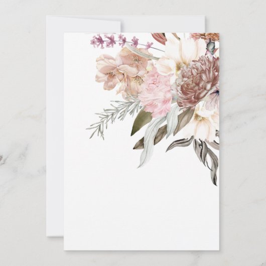 Boho Waterverf Wildbloemen Bloemen Bloemen Baby sh Kaart (Achterkant)