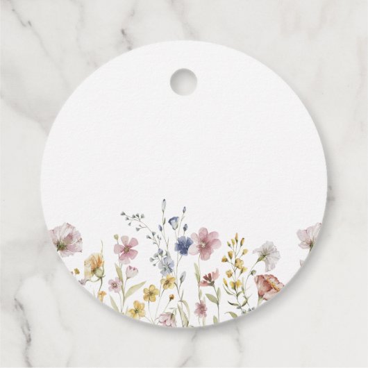 Boho Waterverf Wildbloemen Bloemen Bloemen Vrijgez Bedankjes Labels (Achterkant)