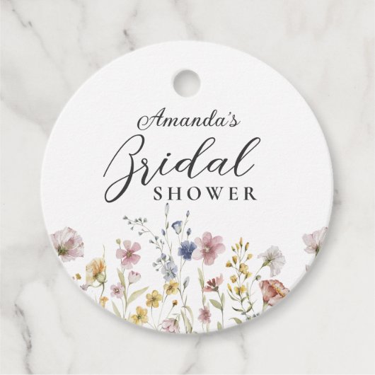 Boho Waterverf Wildbloemen Bloemen Bloemen Vrijgez Bedankjes Labels (Voorkant)