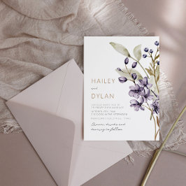 Boho Waterverf Wildbloemen bruiloft uitnodiging