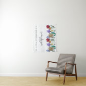 Boho Waterverf Wildbloemen "In een veld van rozen. Wandkleed (In situ)