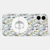 Boho Waterverf Wildbloemen Patroonmonogram Naam Case-Mate iPhone Case (Achterkant (horizontaal))