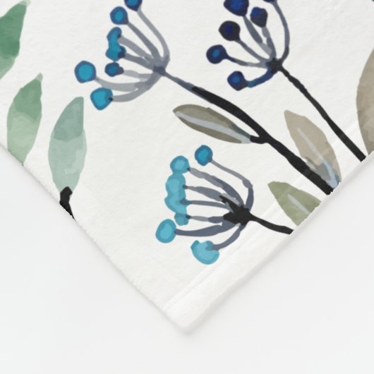 Boho Waterverf Wildbloemen Patroonmonogram Naam Fleece Deken (Hoek)