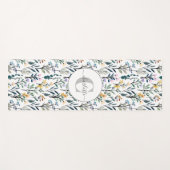 Boho Waterverf Wildbloemen Patroonmonogram Naam Yogamat (Voorkant (horizontaal))