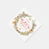 Boho Waterverf Wildbloemen Rustiek Baby shower Servet (Hoek)