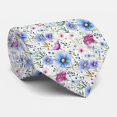 Boho Waterverf Wildbloemen Stropdas (Opgerold)