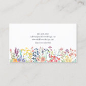 Boho Waterverf Wilde Bloem Bloemendesigner Visitekaartje (Achterkant)