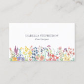 Boho Waterverf Wilde Bloem Bloemendesigner Visitekaartje (Voorkant)
