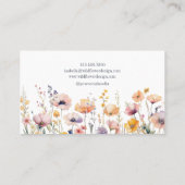 Boho Waterverf Wilde Bloem Bloemist Ontwerper Visitekaartje (Achterkant)