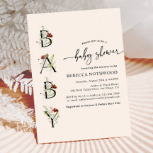 Boho Waterverf Wilde bloem Blush Roze Baby shower