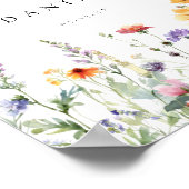 Boho-waterverf Wilde Bloem Bruiloft Welkom Poster (Hoek)