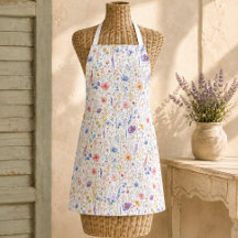 Boho Waterverf Wilde Bloem Naam Op Maat Schort