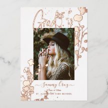 Boho Waterverf Wilde Bloemen Afstudeer Roze Goud