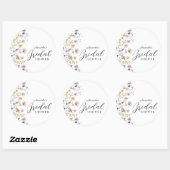 Boho Waterverf Wilde Bloemen Bruiloft Feestje Ronde Sticker (Vel)