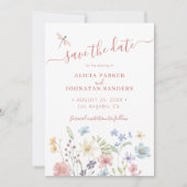 Boho waterverf wilde bloemen bruiloft save the date (Voorkant)