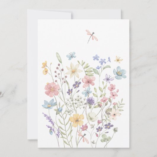 Boho waterverf wilde bloemen bruiloft save the date (Achterkant)