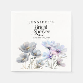 Boho Waterverf Wilde Bloemen Bruiloftsfeest Servet