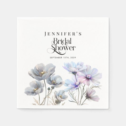 Boho Waterverf Wilde Bloemen Bruiloftsfeest Servet (Voorkant)