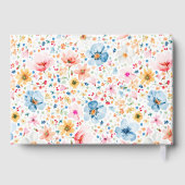 Boho Waterverf Wilde Bloemen Elegante Trouw Gastenboek (Achterkant)