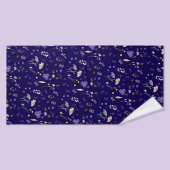 Boho Waterverf Wilde Bloemen Navy  Badhanddoek (Badhanddoek)