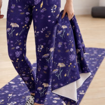 Boho Waterverf Wilde Bloemen Navy 