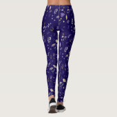 Boho Waterverf Wilde Bloemen Navy Leggings (Achterkant)
