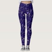 Boho Waterverf Wilde Bloemen Navy Leggings (Voorkant)