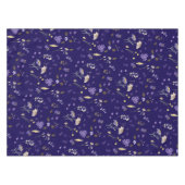 Boho Waterverf Wilde Bloemen Navy  Tafelkleed (Voorkant (Horizontaal))