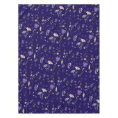 Boho Waterverf Wilde Bloemen Navy  Tafelkleed (Voorkant)