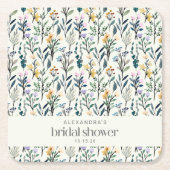 Boho Waterverf Wildflower Aangepast Vrijgezellenfe Kartonnen Onderzetters (Voorkant)