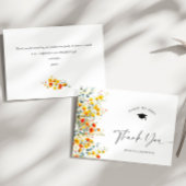 Boho Waterverf Wildflower Afstuderen Bedankkaart
