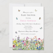 Boho Waterverf Wildflower Baby shower Uitnodiging (Voorkant)