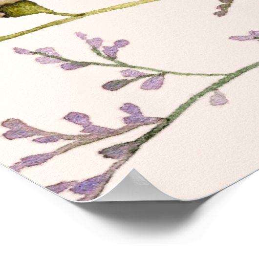 Boho Waterverf Wildflower Baby shower Welkom Poster (Hoek)