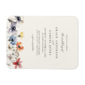 Boho Waterverf Wildflower Bloemen Bruiloft Magneet (Horizontaal)