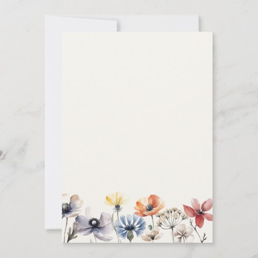 Boho Waterverf Wildflower Bloemen Bruiloft Save The Date (Achterkant)