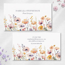 Boho Waterverf Wildflower bloemist Designer Visitekaartje