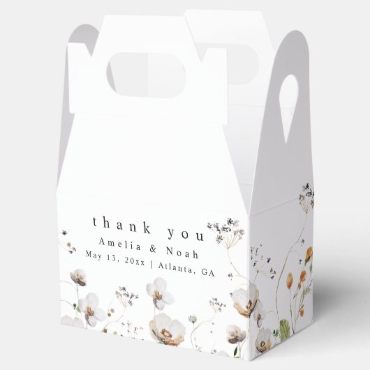 Boho Waterverf Wildflower Bruiloft Favor Box Bedankdoosjes (Geopend)