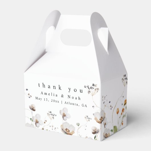 Boho Waterverf Wildflower Bruiloft Favor Box Bedankdoosjes (Voorkant Zijde)