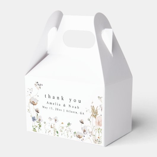 Boho Waterverf Wildflower Bruiloft Favor Box Bedankdoosjes (Voorkant Zijde)