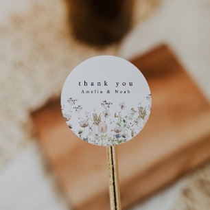 Boho Waterverf Wildflower bruiloft gunst Sticker