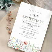 Boho Waterverf Wildflower Bruiloft Jubileum Kaart