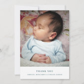 Boho Waterverf Wildflower Eenvoudige Baby Foto Bedankkaart (Voorkant)