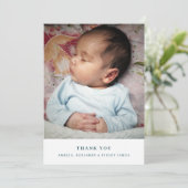 Boho Waterverf Wildflower Eenvoudige Baby Foto Bedankkaart (Staand voorkant)