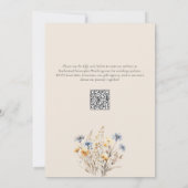 BOHO Waterverf Wildflower Elegant Beige Bruiloft Kaart (Achterkant)